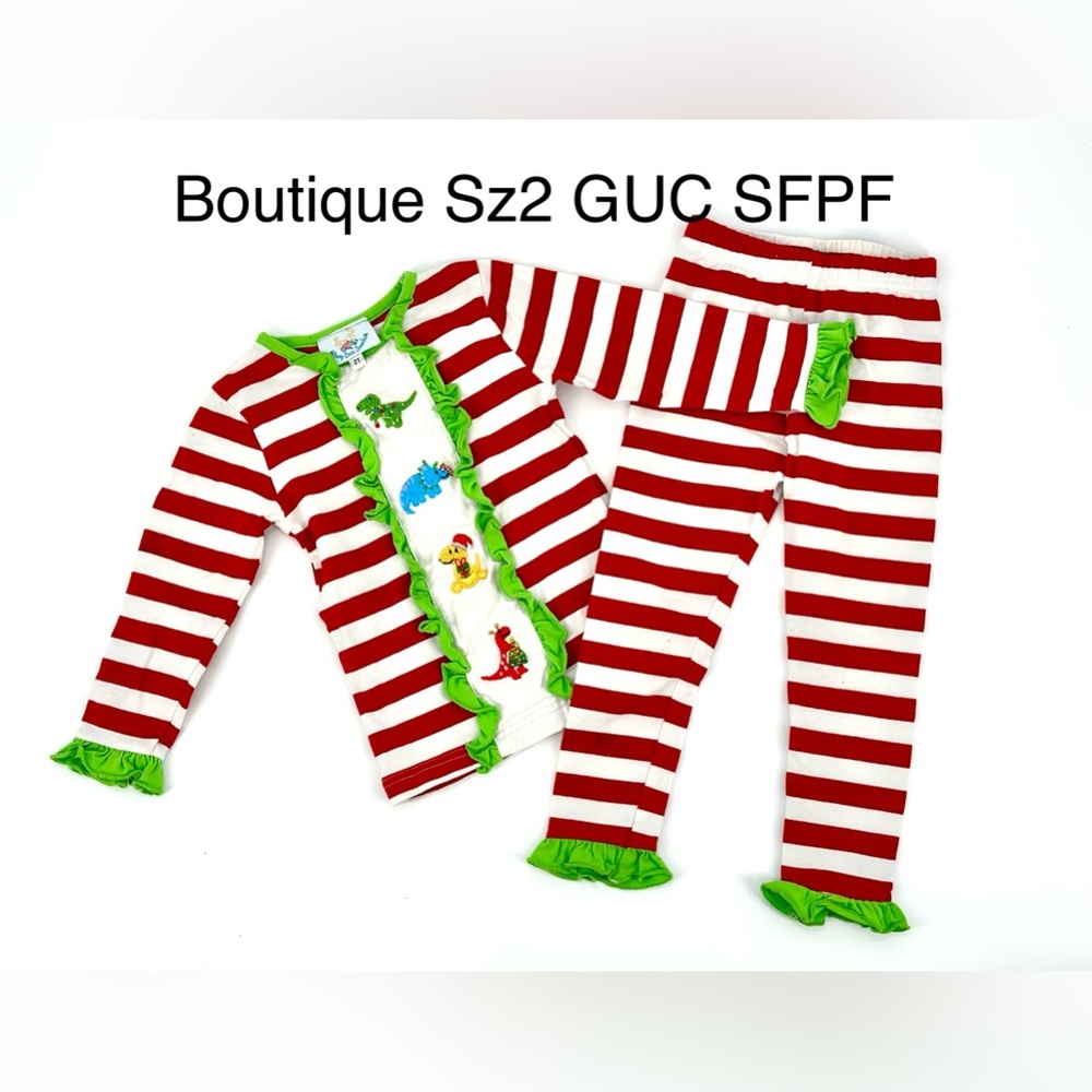 Busy Bees Smocks Dino Christmas